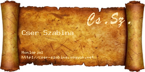 Cser Szabina névjegykártya