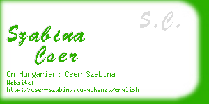 szabina cser business card